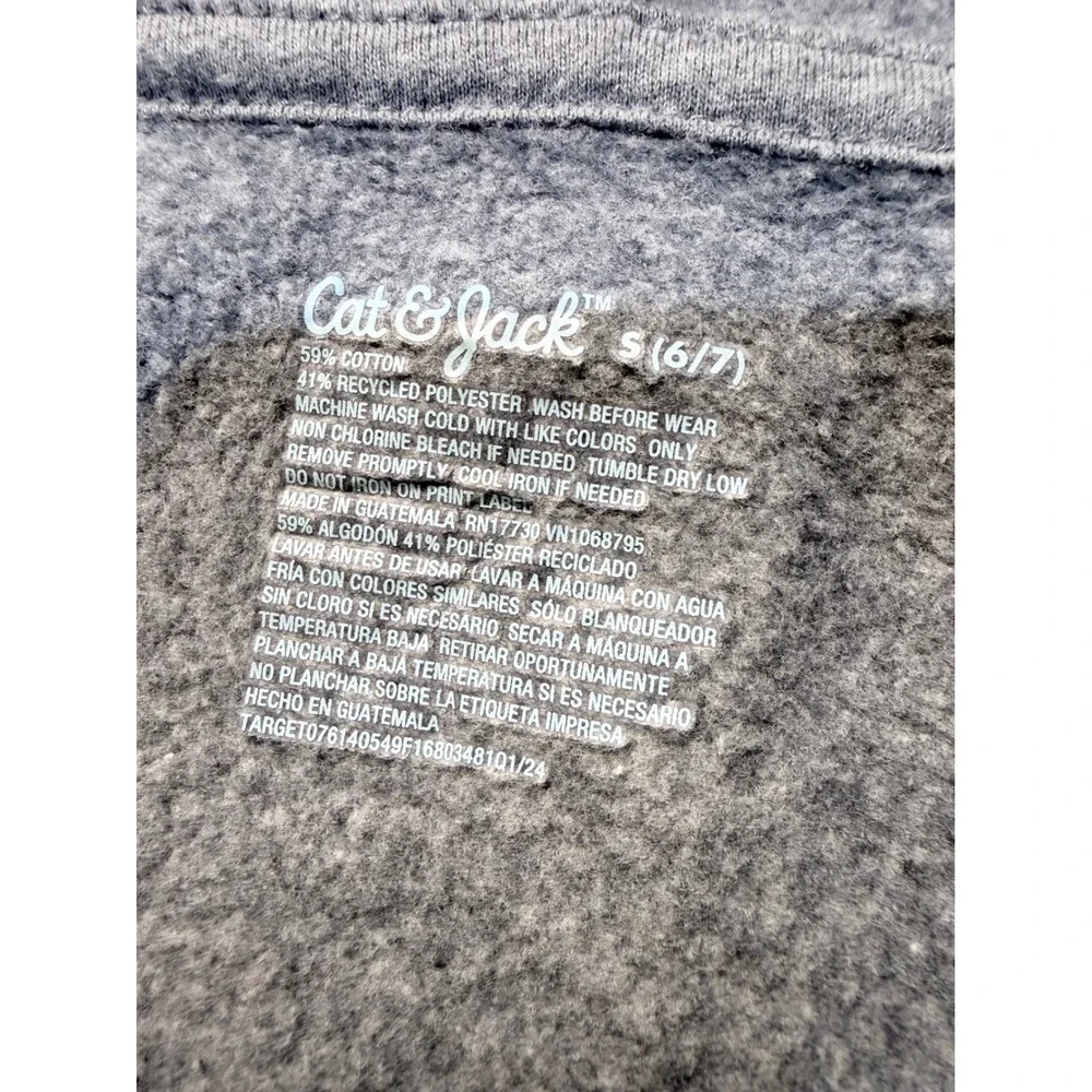 Cat & Jack Kids Gray‎ Zip Up Hoodie Sweatshirt Fleece Size S 6/7 Heather Gray